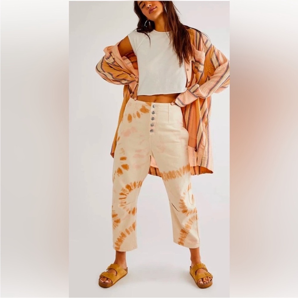 Free People Osaka Tie-Dye Barrel Jeans